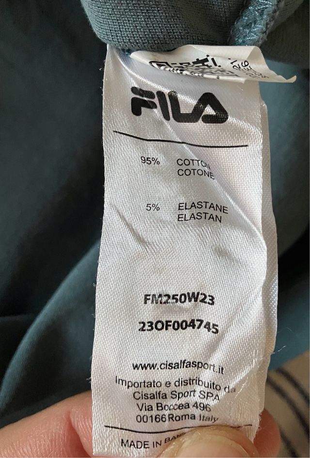 Polo Fila uomo manica lunga verde oliva L