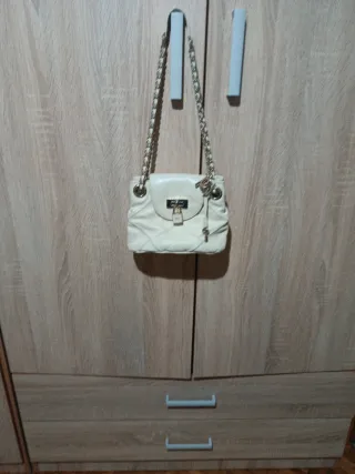 Bolso Purificación García Beige y Dorado