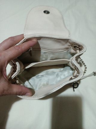 Bolso Purificación García Beige y Dorado