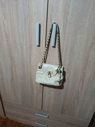 Bolso Purificación García Beige y Dorado