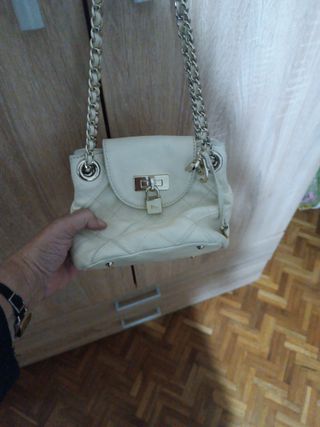 Bolso Purificación García Beige y Dorado