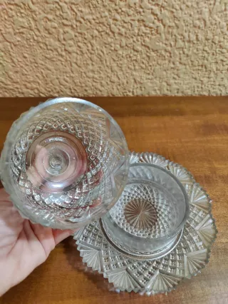 Antigua Mantequera Cristal Tallado