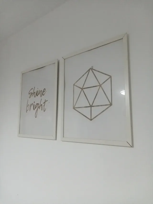Set 2 Cuadros Decorativos Shine bright y Geométric