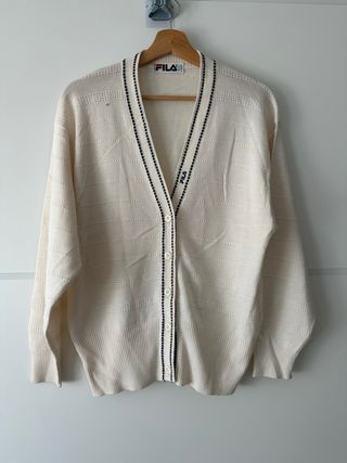 Cárdigan Vintage Fila Beige/Blanco