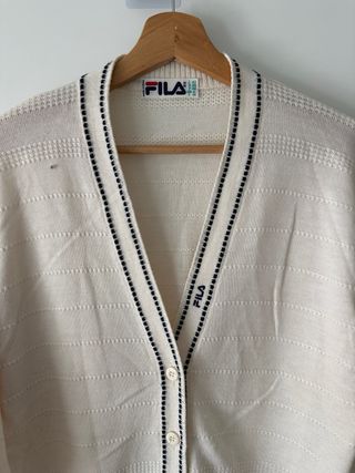 Cárdigan Vintage Fila Beige/Blanco