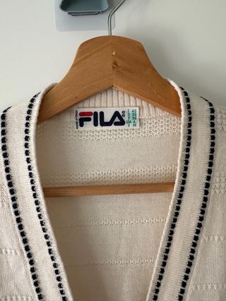 Cárdigan Vintage Fila Beige/Blanco