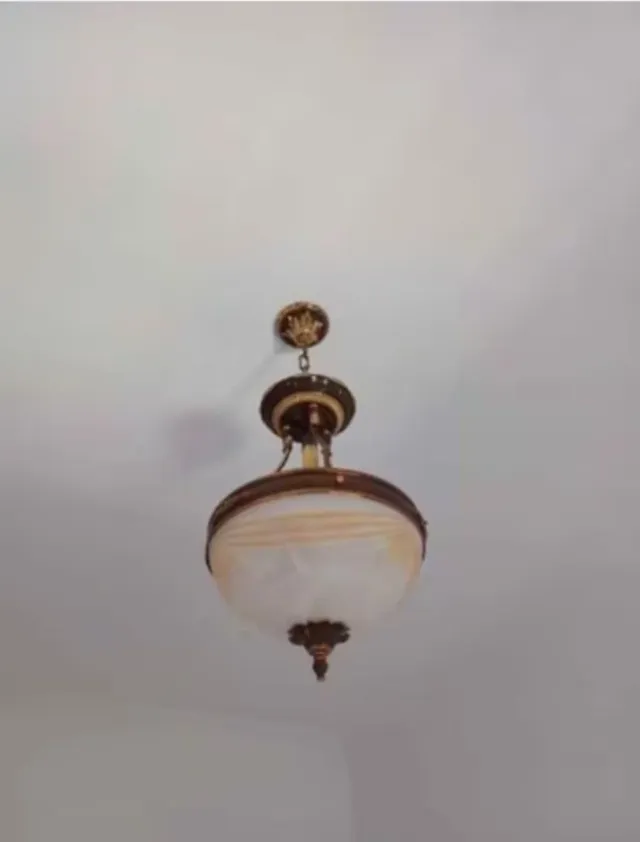 Lámpara de techo cristal y metal