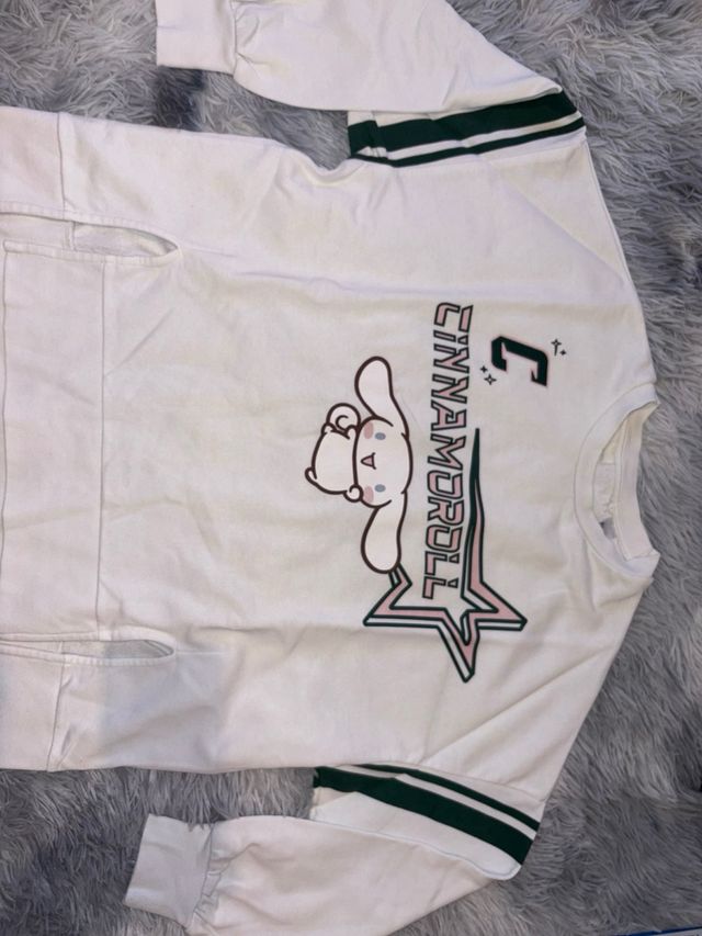 Sudadera Cinnamoroll Blanca y Verde