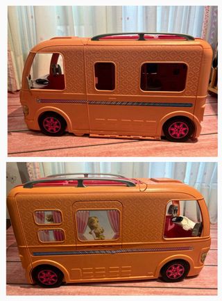 Barbie Supercaravana con piscina y tobogán