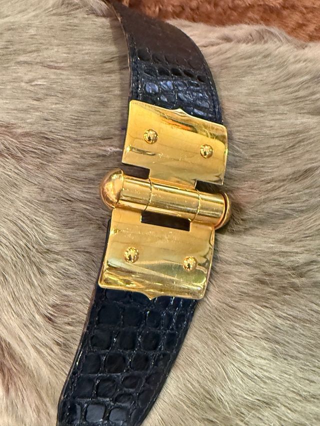 Cinturón Hermes Piel Cocodrilo Herrajes chapados