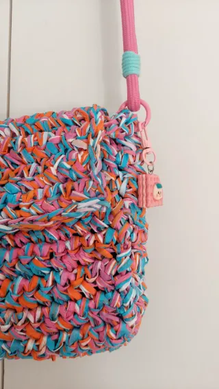 Bolso bandolera crochet multicolor