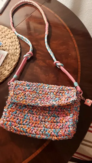 Bolso bandolera crochet multicolor
