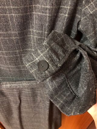 Vestido Mango Talla S Cuadros Gris