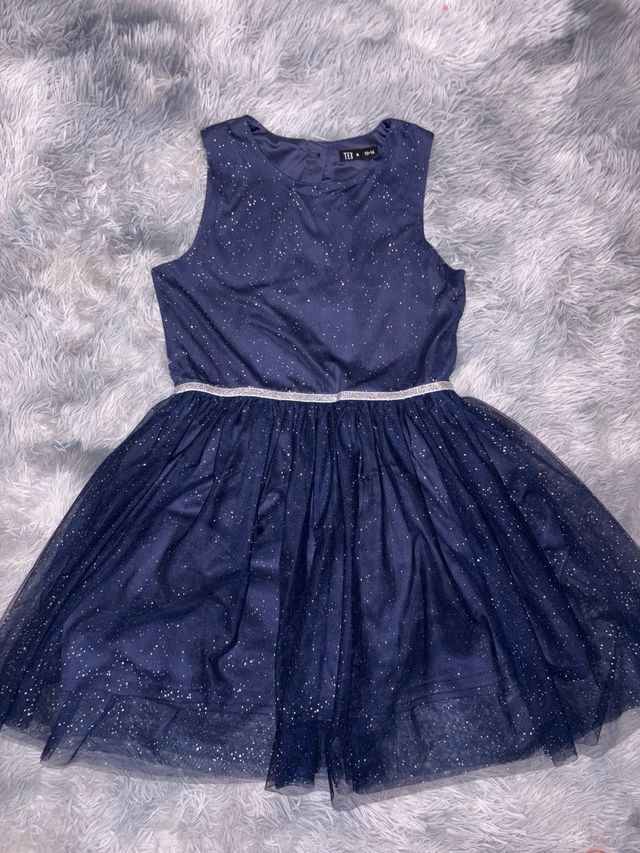 Vestido azul con brillos niña 13-14