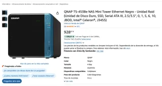 Servidor QNAP TS-453Be con tarjeta QM.2