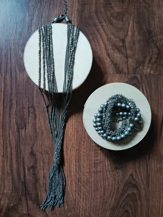 Collar y pulsera Blanco