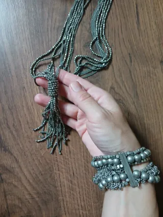 Collar y pulsera Blanco