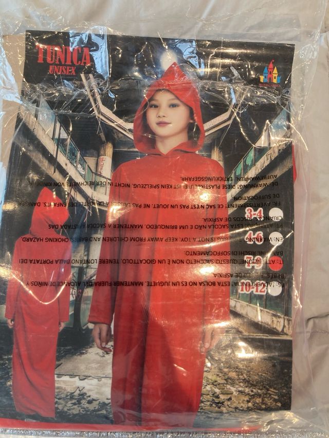 Disfraz capa roja unisex Halloween