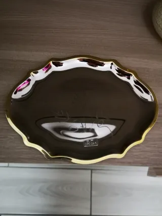 Vassoietto acciaio finitura oro 24k