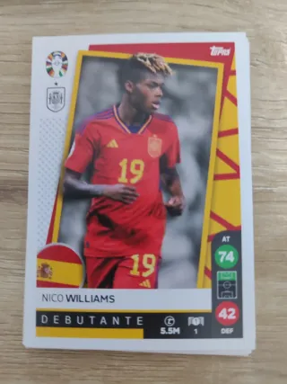 Cromo Nico Williams Debutante Euro 2024 Topps