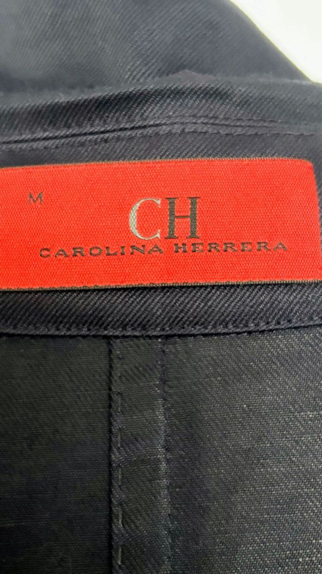 Gabardina Carolina Herrera Algodón Lino Azul