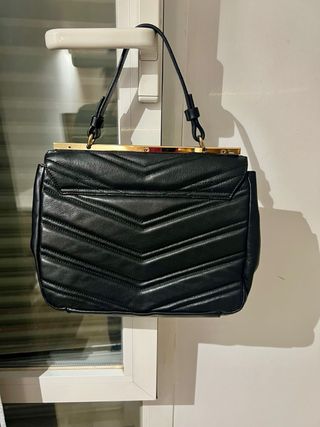 Bolso Piel Roberto Verino Negro con asa de cadena