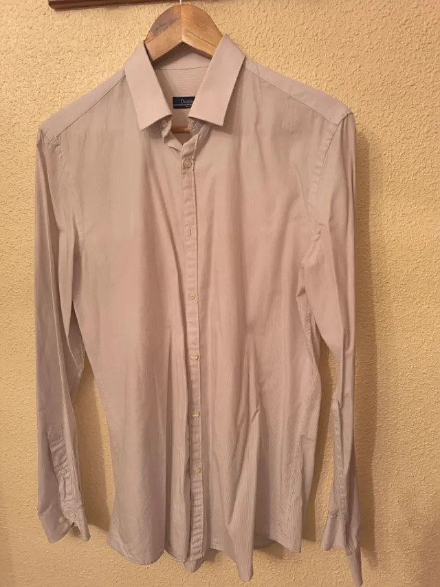 Camisa Dustin Beige Rayas Finas