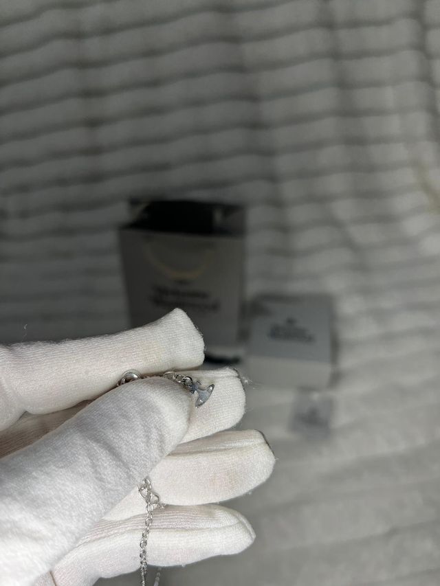 Collar Vivienne Westwood Saturno Orbe Azul Plata