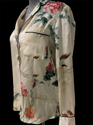 Camisa Zara Estampada Flores y Pájaros