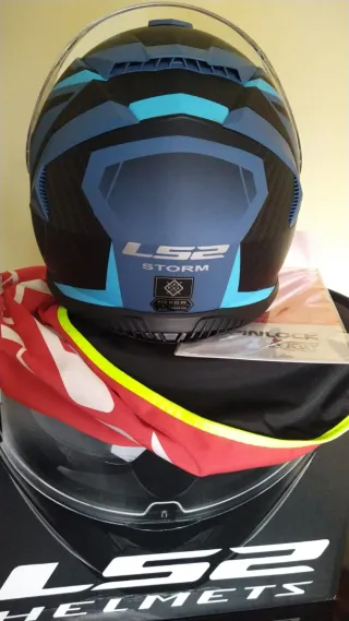 Casco de Moto LS2 Azul y Negro