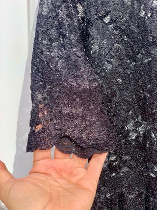 Blusa Zara Encaje Negra Transparente