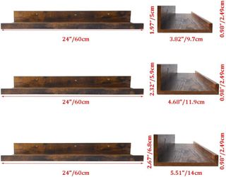 Estante Pared EXYGLO 60cm Madera y Cristal