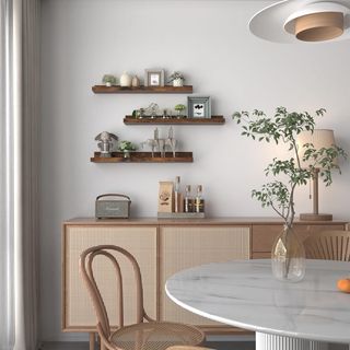 Estante Pared EXYGLO 60cm Madera y Cristal