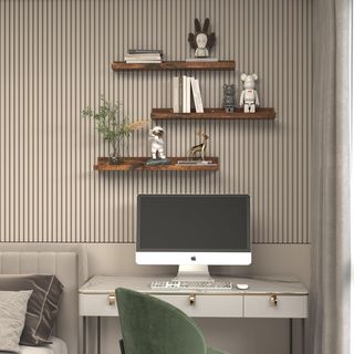 Estante Pared EXYGLO 60cm Madera y Cristal