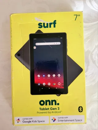 Tablet Surf Onn Gen 3 Negra Nueva en su caja