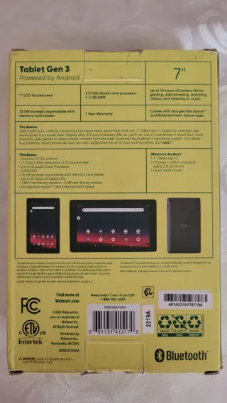 Tablet Surf Onn Gen 3 Negra Nueva en su caja