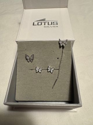 Pendientes mariposa Lotus plata