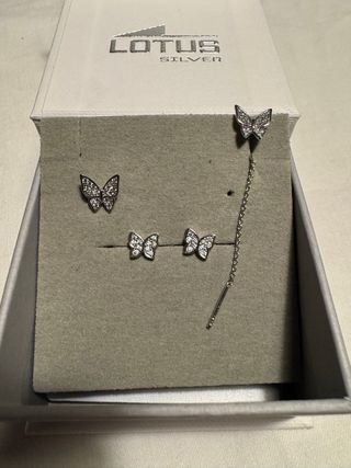 Pendientes mariposa Lotus plata
