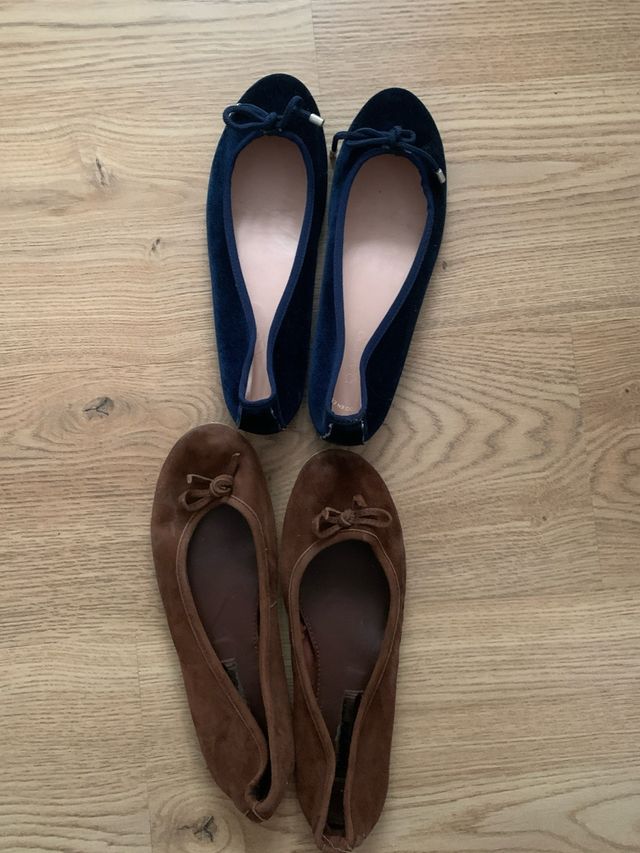 Sabrinas terciopelo azul marino y marrón