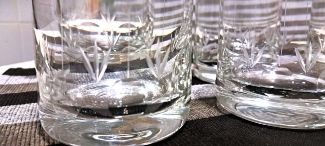 Cubitera Cristal Tallado + 4 Vasos