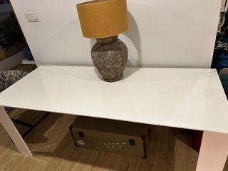 Mesa de comedor/escritorio blanca lacada