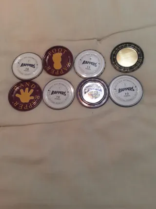 Chapas Rappers Foot/Hand (4 unidades) + 4 metalica