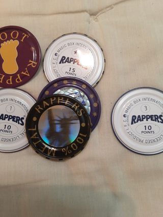 Chapas Rappers Foot/Hand (4 unidades) + 4 metalica