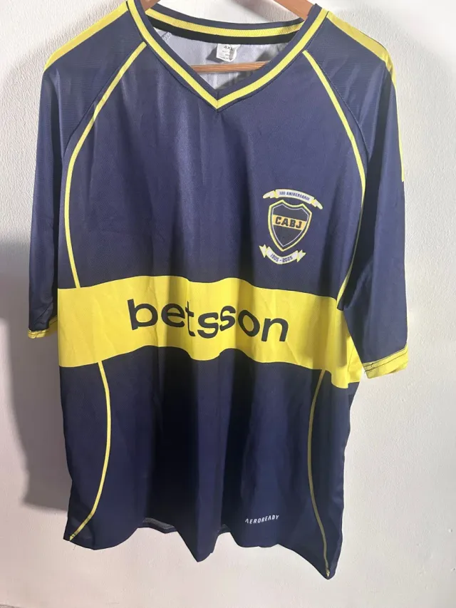 Camiseta Fútbol Azul y Amarilla Talla 4XL