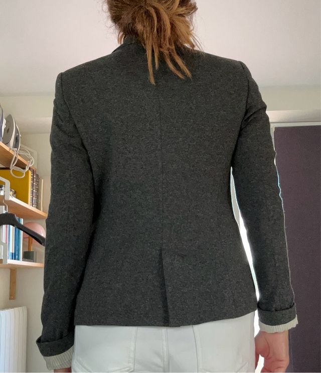 Americana Zara Basic Gris Talla M