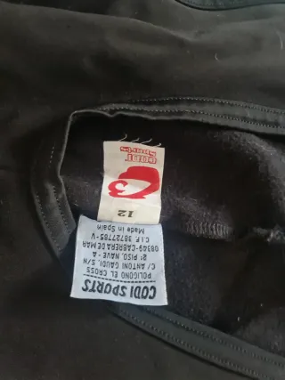 Maillot Ciclismo Invierno Negro Talla 12 (niño)