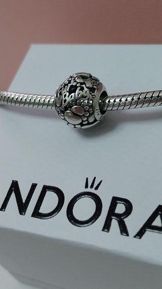 CHARM PANDORA PLATA CORAZONES HUELLAS CACHORRO