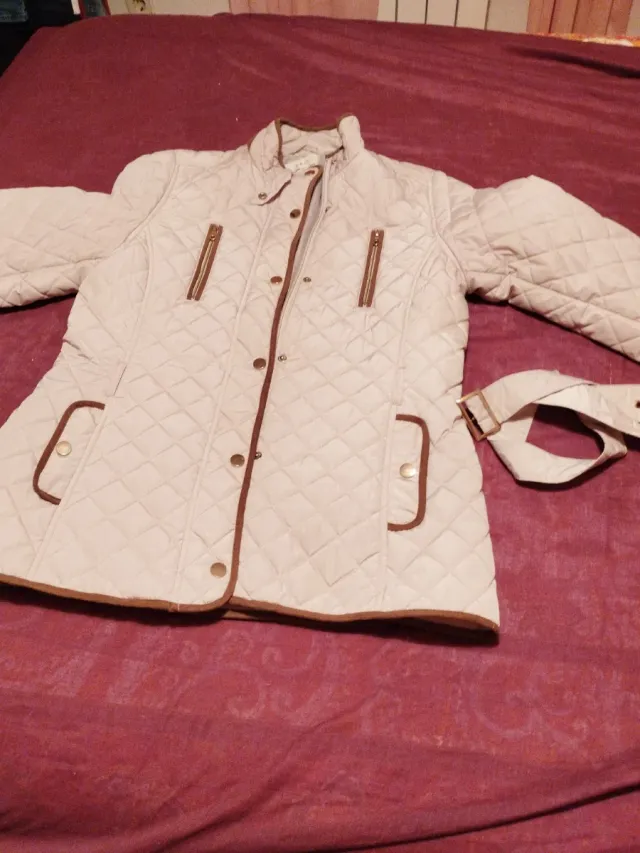 Chaqueta T.38/40 Beige con parches marrones