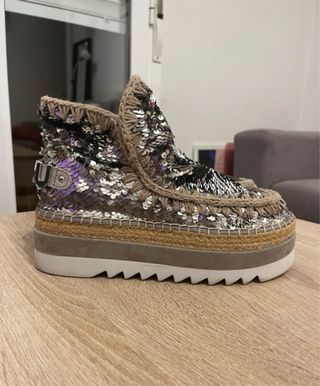 Botines Mou Lentejuelas Plateadas