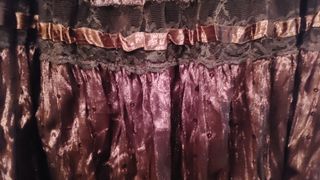 Falda terciopelo y encaje marrón